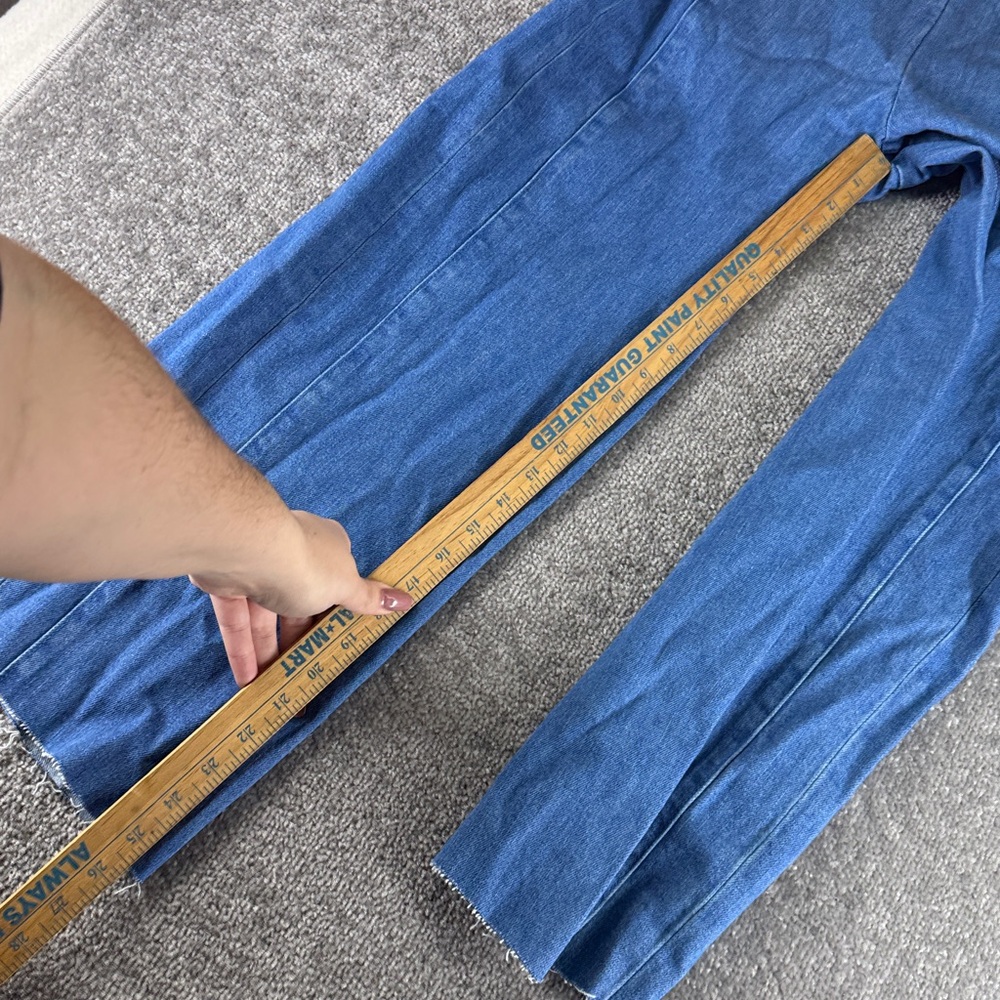 Old Navy Sky Hi Wide Leg Extra High Rise Blue Jeans Womens 0 - Picture 2 of 9